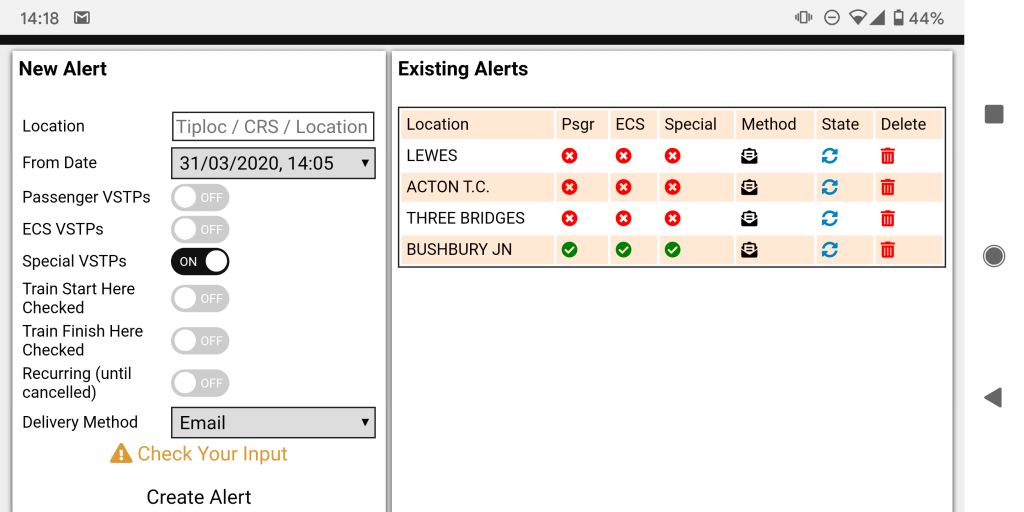 Vstp Alerts Rail Record Members Area